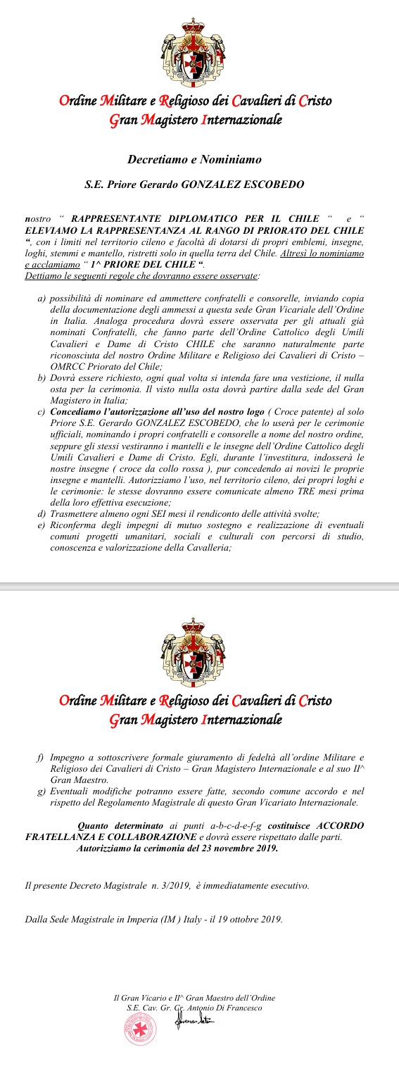 Decreto Magistral Italia 2019